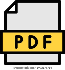 PDF file vector line colour icon
