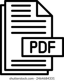 Pdf File Vector Line Icon Design