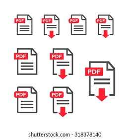 PDF file, web icon. design vector set