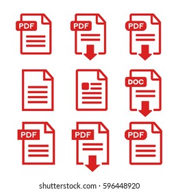 PDF file, web icon. design set