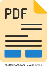 PDF Flat Icon Style Design