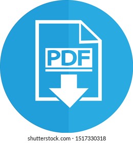 pdf flat icon. icon for website design, mobile app, ui. Vector Illustration