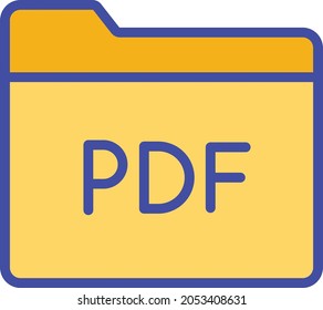 Pdf folder Isolated Vector icon which can easily modify or edit

