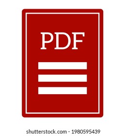 Pdf format file icon, document and office