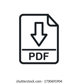 PDF format file vector icon