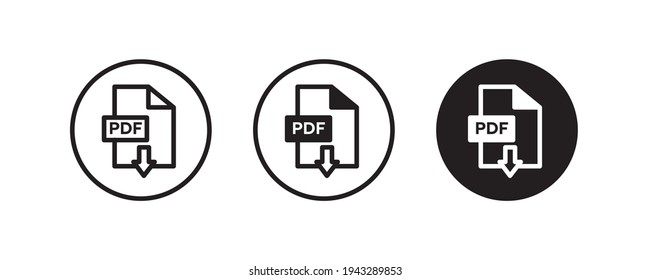 PDF format file vector icons button, vector, sign, symbol, logo, illustration, editable stroke, flat design style isolated on white