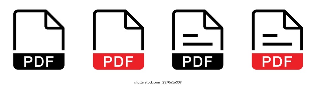 Pdf Format Icon. Pdf icon flat image Vector Illustration