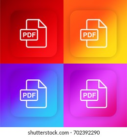 Pdf four color gradient app icon set