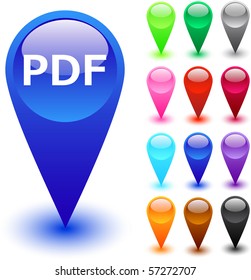 PDF glossy web buttons.