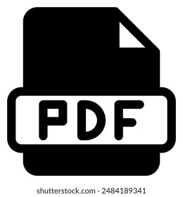 pdf glyph icon vector illustration isolated on white background