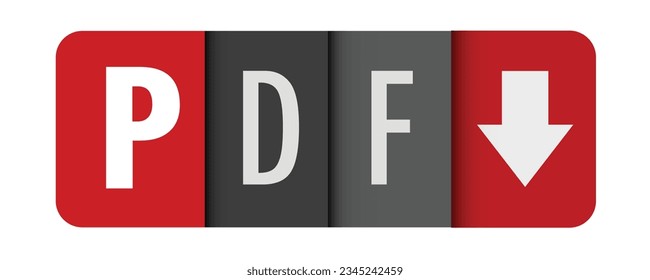 PDF gray vector typography banner with initial letter highlighted in red