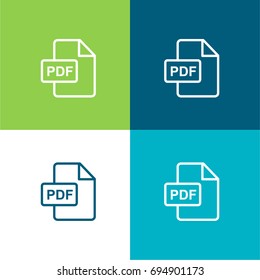 Pdf green and blue material color minimal icon or logo design