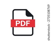PDF icon. Colored vector illustration.