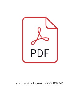 PDF-Symbol. Farbige Vektorgrafik.