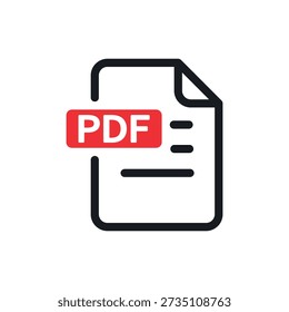 PDF-Symbol. Farbige Vektorgrafik.