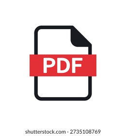 PDF-Symbol. Farbige Vektorgrafik.