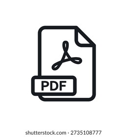 Icono de PDF. Ilustración vectorial de color.