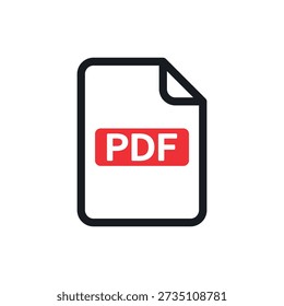PDF-Symbol. Farbige Vektorgrafik.