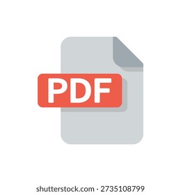 Icono de PDF. Ilustración vectorial de color.