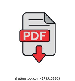 PDF-Symbol. Farbige Vektorgrafik.