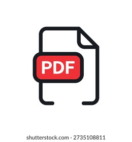PDF-Symbol. Farbige Vektorgrafik.
