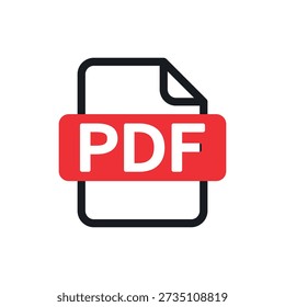 PDF-Symbol. Farbige Vektorgrafik.