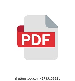 PDF-Symbol. Farbige Vektorgrafik.