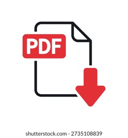 PDF-Symbol. Farbige Vektorgrafik.