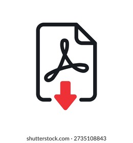 Icono de PDF. Ilustración vectorial de color.