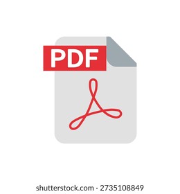 PDF-Symbol. Farbige Vektorgrafik.