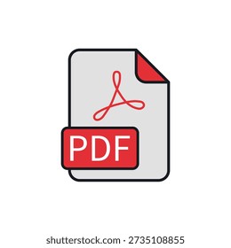 PDF-Symbol. Farbige Vektorgrafik.