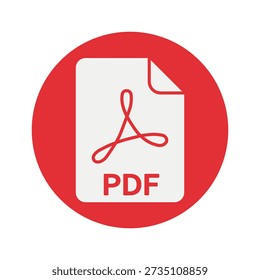 Icono de PDF. Ilustración vectorial de color.