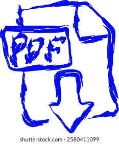 pdf icon in Doodle style