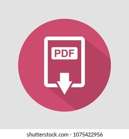 PDF icon. Downloads pdf document. Vector colored icon