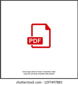 PDF icon. Downloads pdf document. Vector colored icon on white isolated background. Layers grouped for easy editing illustration. For your design.