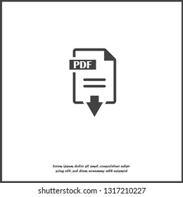 PDF icon. Downloads pdf document. Vector colored icon on white isolated background. Layers grouped for easy editing illustration. For your design.