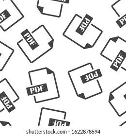 PDF icon. Downloads pdf document. Vector colored seamless pattern on a white background.