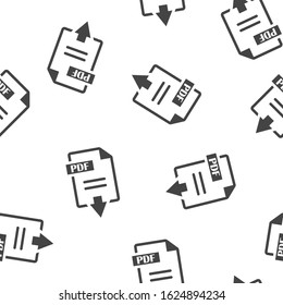 PDF icon. Downloads pdf document. Vector colored seamless pattern on a white background.
