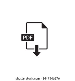 The PDF icon. File format symbol. Flat Vector illustration