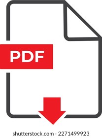 The PDF icon. File format symbol. Flat Vector illustration