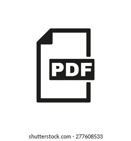 The PDF icon. File format symbol. Flat Vector illustration