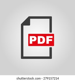 The PDF Icon. File Format Symbol. Flat Vector Illustration