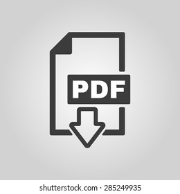 The PDF icon. File format symbol. Flat Vector illustration