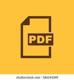 The PDF icon. File format symbol. Flat Vector illustration