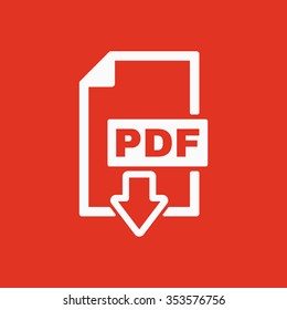 The PDF icon. File format symbol. Flat Vector illustration