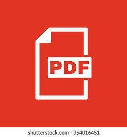 The PDF icon. File format symbol. Flat Vector illustration