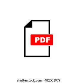 The PDF icon. File format symbol. Flat Vector illustration