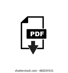 The PDF icon. File format symbol. Flat Vector illustration