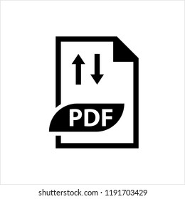 Pdf Icon, Pdf File Icon, Portable Text Graphic File Format Vector Art Illustration