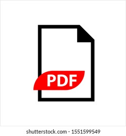 Pdf Icon, Pdf File Icon, Portable Text Graphic File Format Vector Art Illustration